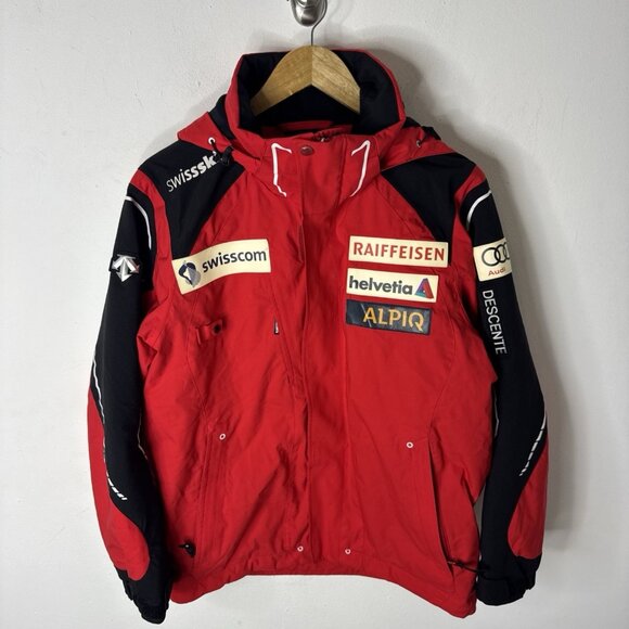Descente Swiss Ski Team Heat Navi Red Audi Helvetia Jacket Women’s M 2013 - Picture 1 of 12